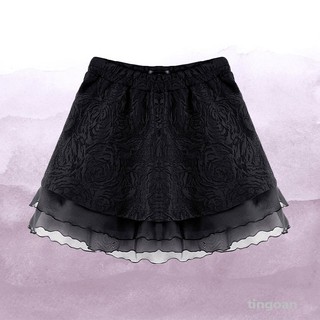 Chân váy set gấm đen tingoan little snow skirt/bl