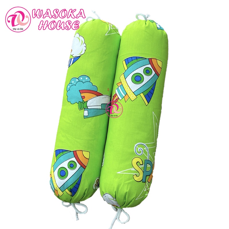Cặp gối ôm cho bé dài 50cm, vải Thắng Lợi mềm êm mát, thấm hút mồ hôi tốt, phù hợp cho bé dưới 1 tuổi