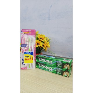 Combo 2 Kem đánh răng Close up 160g + bộ 3 bàn chải đánh răng P/s (mua 2 tặng 1)