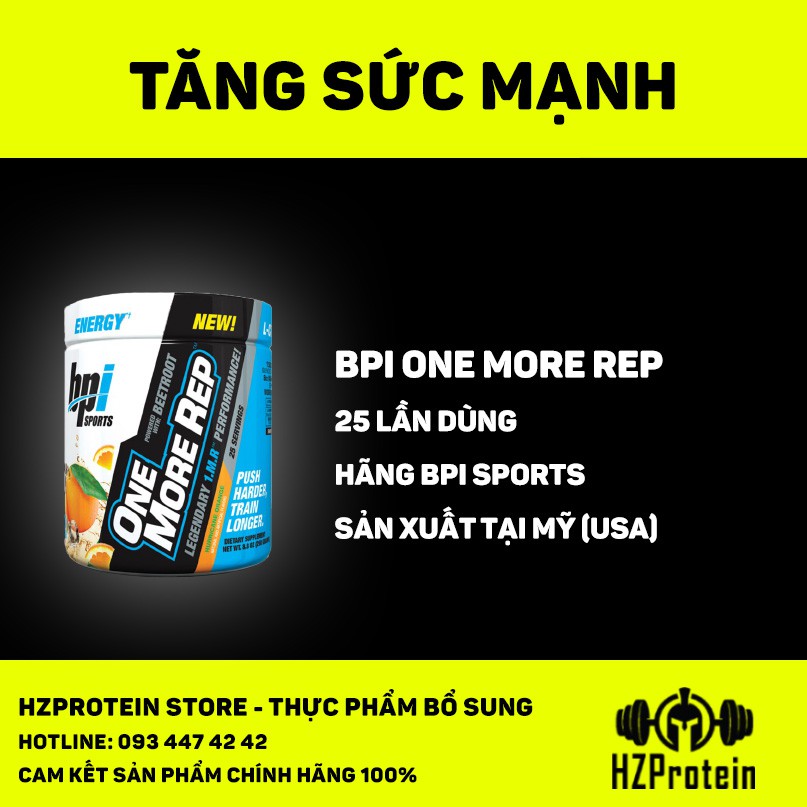 BPI ONE MORE REP - Preworkout (25 lần dùng) - Tăng sức mạnh, pump cơ tốt  nhất | Shopee Việt Nam