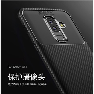 Ốp điện thoại silicone họa tiết sợi cacbon thời trang cho Samsung Galaxy J8