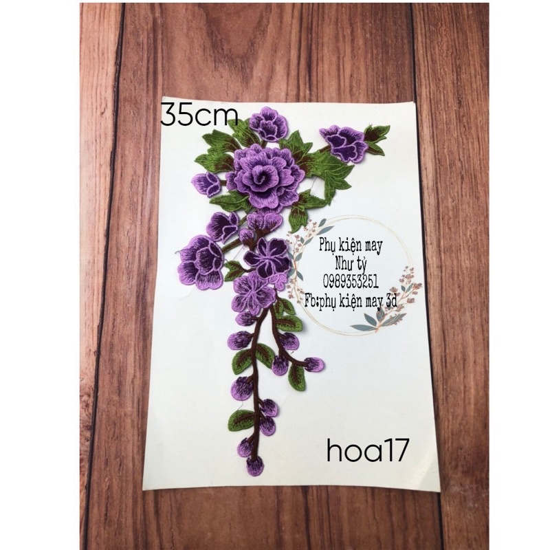 hoa thêu mềm mại xinh xắn 35cm