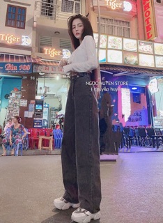 💰Baggy Jeans Ống Dài Đai Nút