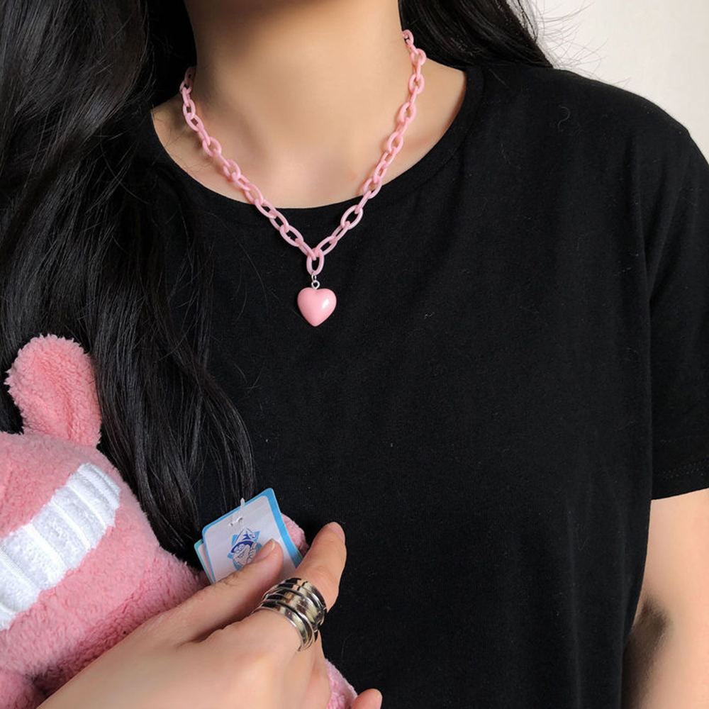 Vòng cổ choker kim loại mặt hình trái tim xinh xắn cho nữ