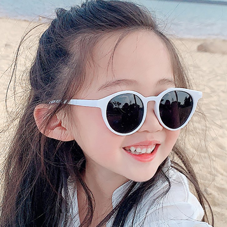 Kính mát tròn chống tia cực tím thiết kế màu sắc cổ điển thời trang cho trẻ em