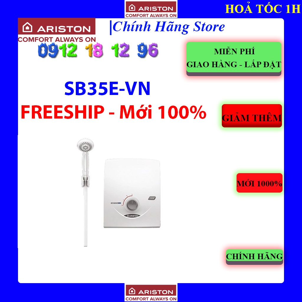 [Ariston SB35E] Máy nước nóng Ariston SB35E-VN , bảo hành chính hãng 24 tháng.