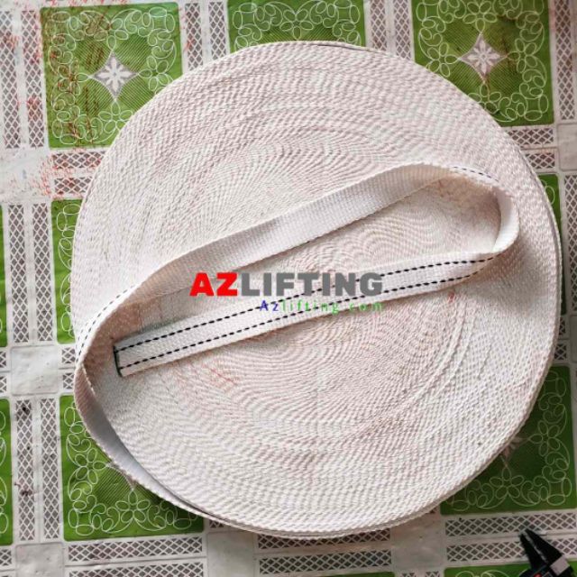 Dây đai polyester bản 35mm mét màu trắng