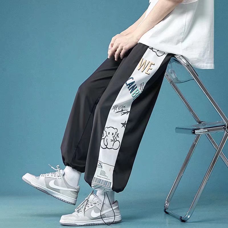 Quần Dài Thể Thao In Họa Tiết Gấu Hoạt Hình Phong Cách Harajuku Thời Trang Mùa Hè Cho Nam