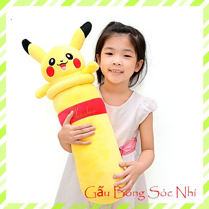 Gối Ôm Pikachu  FREESHIP  Gấu Bông Sóc Nhí - Gấu bông gối ôm pikachu cực đẹp