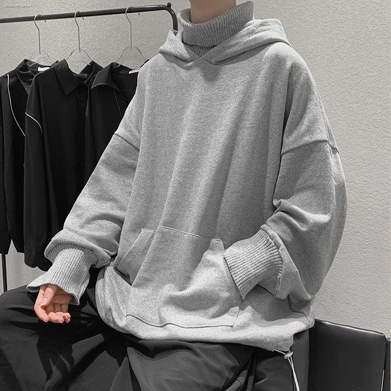 Áo hoodie cổ cao dáng rộng thời trang thu đông hong kong dành cho cặp đôi