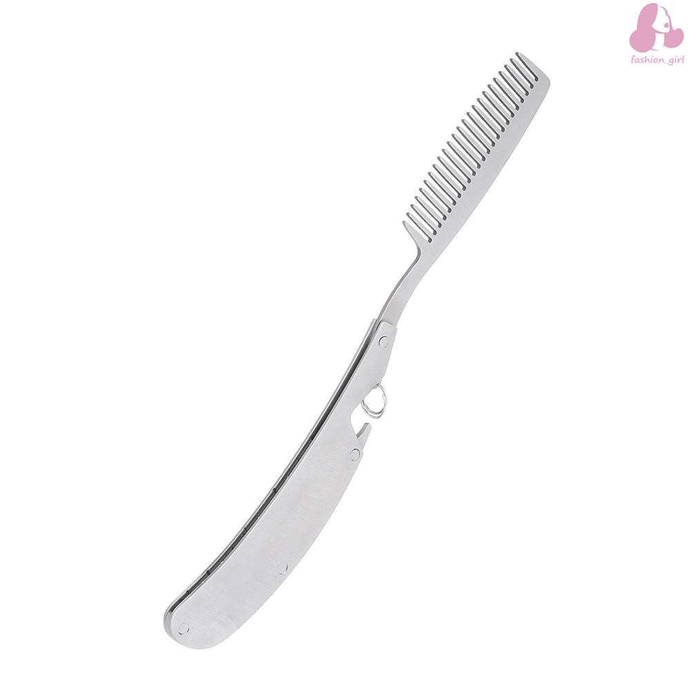 Lược chải râu gấp gọn bỏ túi bằng thép không gỉ dành cho nam