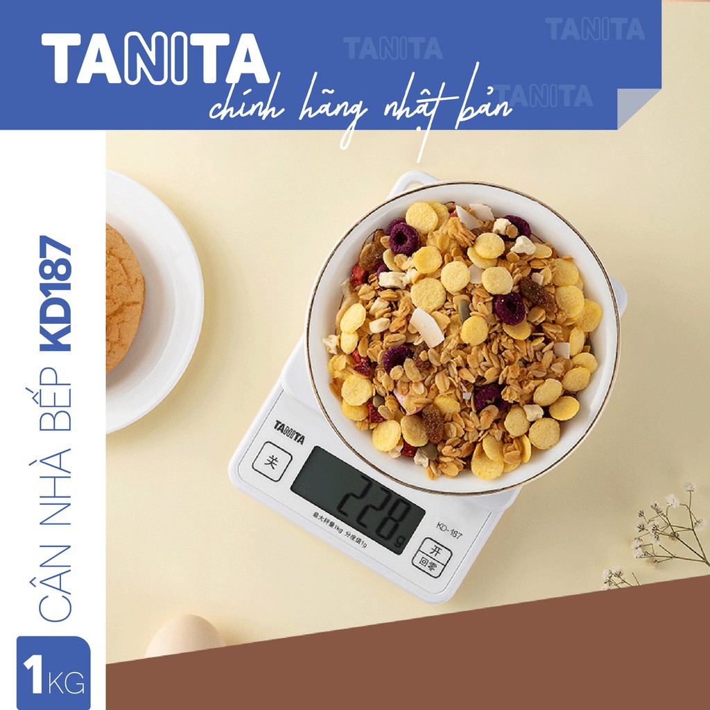 Cân thực phẩm Tanita KD187,Chính hãng nhật bản,Cân làm bánh,Cân thực phẩm,Cân tiểu ly,Cân chính xác,Cân bếp 1kg,3kg,5kg