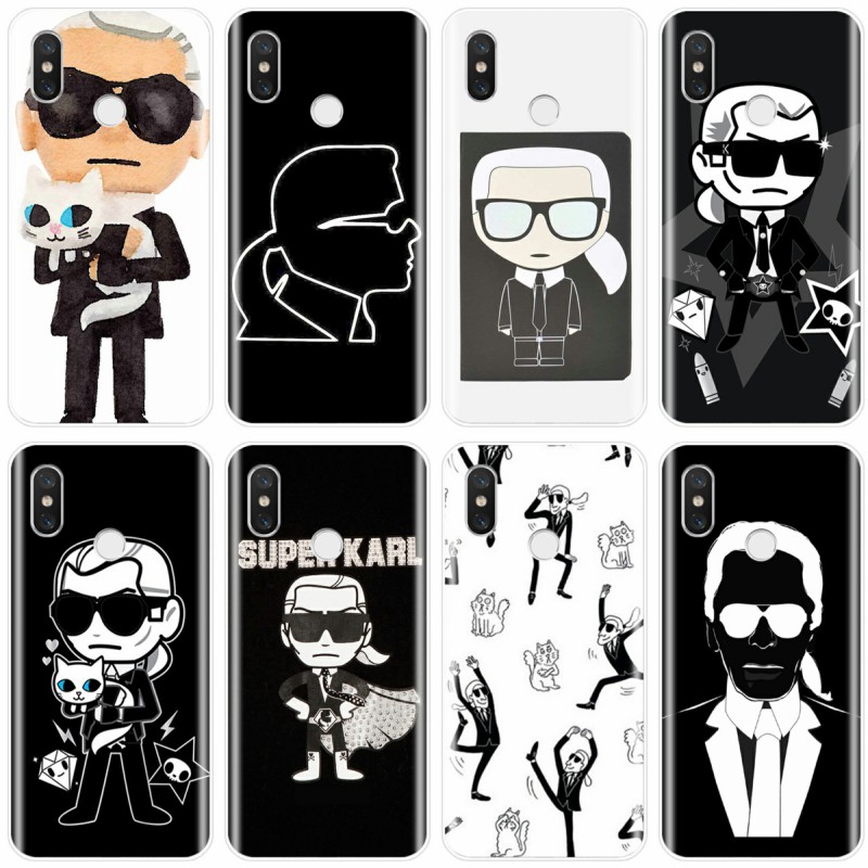 Ốp Điện Thoại Tpu Silicon Mềm Hình Moda Karl Lagerfeld Verde Duro Cho Redmi 4a 4x 5a 6 Note 5 Pro Note7