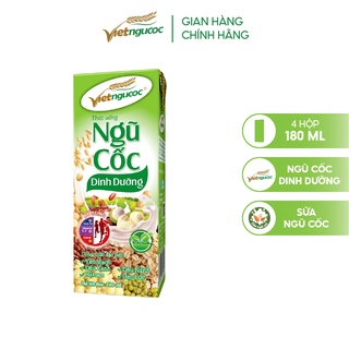 Lốc 4 Hộp Sữa Ngũ Cốc Dinh Dưỡng VIỆT NGŨ CỐC Uống Liền Bổ Sung Năng Lượng