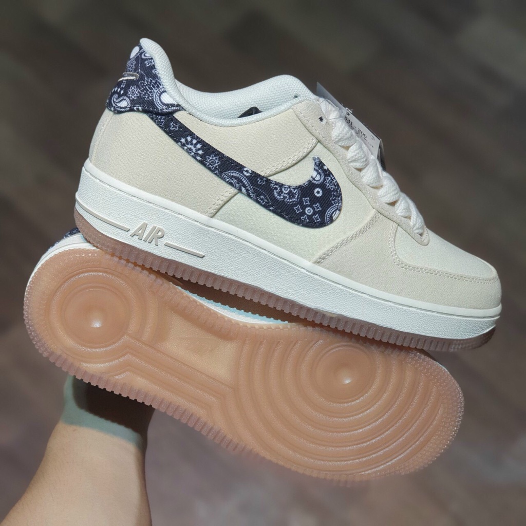 &gt;ẢNH THẬT-HÀNG THẬT&lt; Giày sneaker AF1 Paisley trắng hoạ tiết thổ cẩm nam nữ