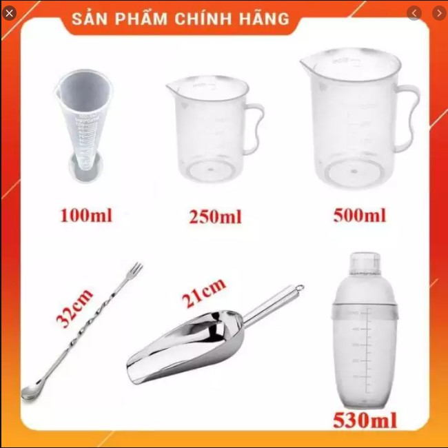 Giá Sỉ Combo đồ dụng cụ pha chế đầy đủ số lượng 5 món - 6 món - 8 món đẹp giá rẻ