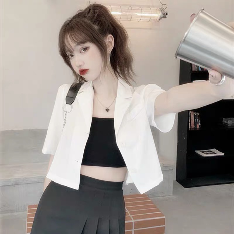 Áo khoác Blazer nữ dáng croptop bigsize 87 kg _ Áo vest ngắn tay 1 lớp trẻ trung năng động AV70