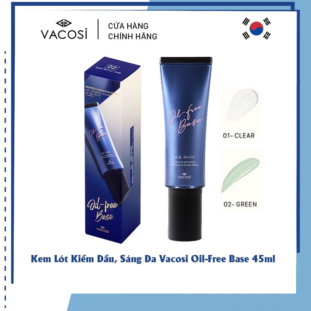 Kem lót trang điểm sáng da (#01) &amp; kiềm dầu (#02) VACOSI NATURAL STUDIO