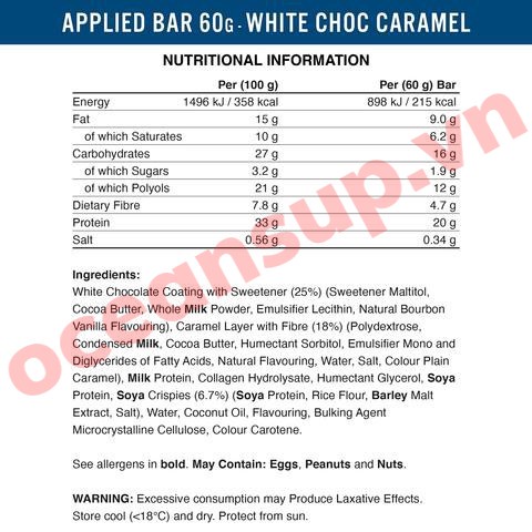 Bánh Protein Bar - Applied Nutrition Applied bar protein crunch 60g(Hộp 12 thanh)