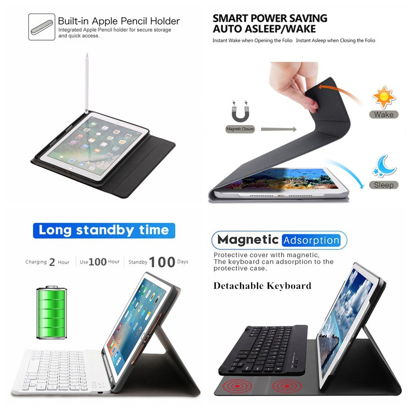 iPad Leather Cover with iPad Keyboard Pen Slot For iPad 5th 6th Gen 10.2 iPad 7th Gen Air 123 Mini 12345 iPad Pro 11 2020 Pro9.7 10.5 | BigBuy360 - bigbuy360.vn