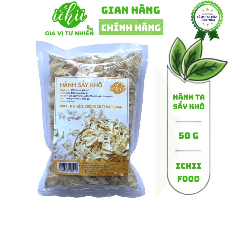 Hành ta thái lát sấy khô ICHII, Hành tím thái lát sấy khô 100% hành tím ta gói 50g