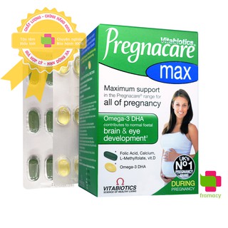 Vitamin tổng hợp cho bà bầu Pregnacare Max, Anh (84 viên) bổ sung Vitamin C, D3, DHA, Axit Folic cho bà bầu, mẹ sau sinh