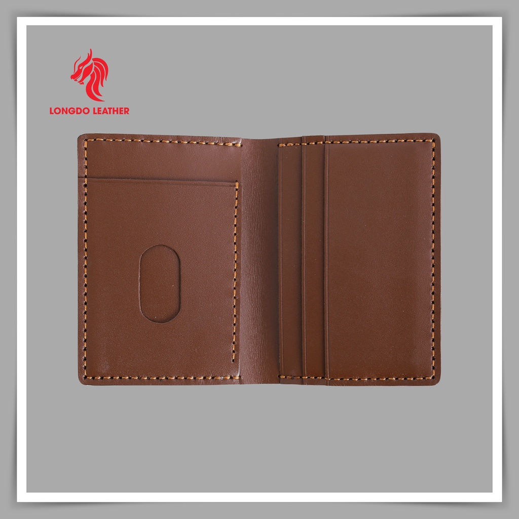 Ví nam kiểu đứng da bò thật - Bảo hành 5 năm - Hàng chính hãng thương hiệu Longdo Leather - BD04
