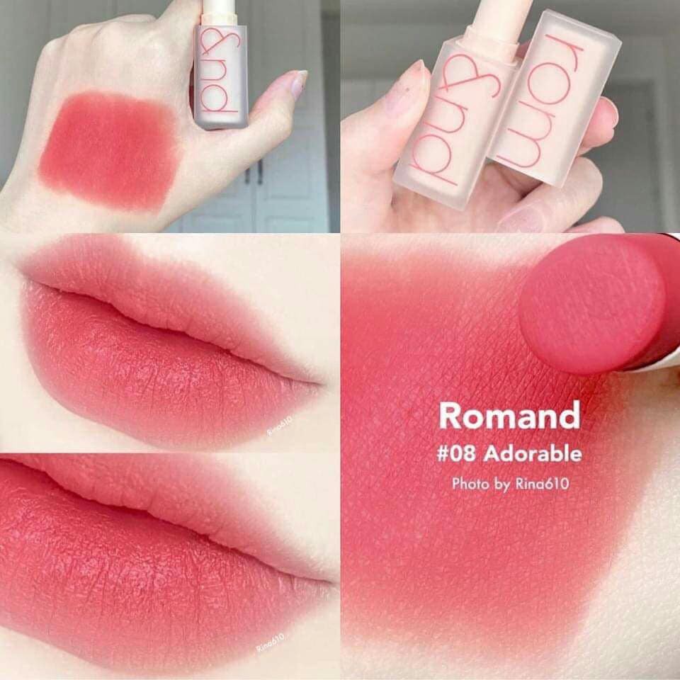 Son Lì Romand Zero Gram Matte Lipstick 3g màu 08 Adorable