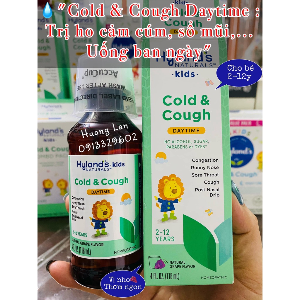 Hyland's 4 Kids Mỹ Cho Bé - Set Siro Hyland 4 Kid Ngày + Đêm