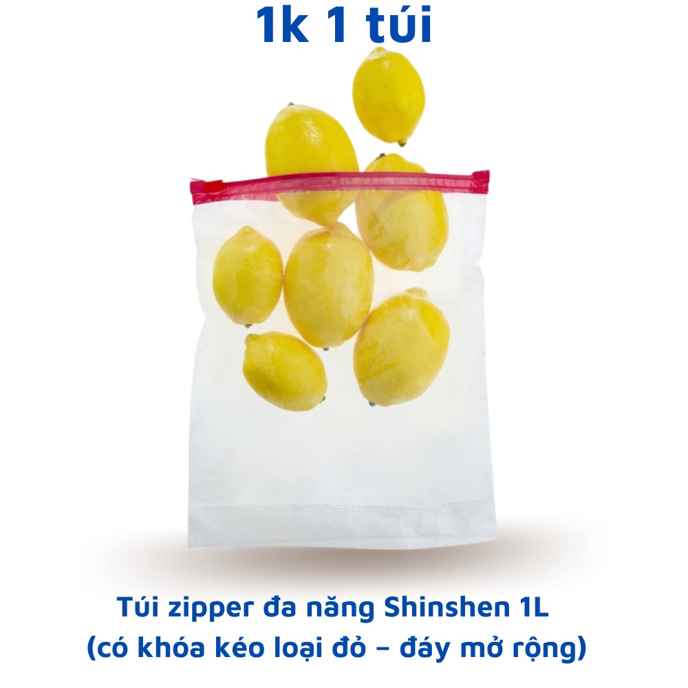 Túi zip đa năng khóa kéo Shinshen 1L 3L zipper Inochi an toàn tiện lợi giữ trọn hương vị thực phẩm (Hộp 20 cái)