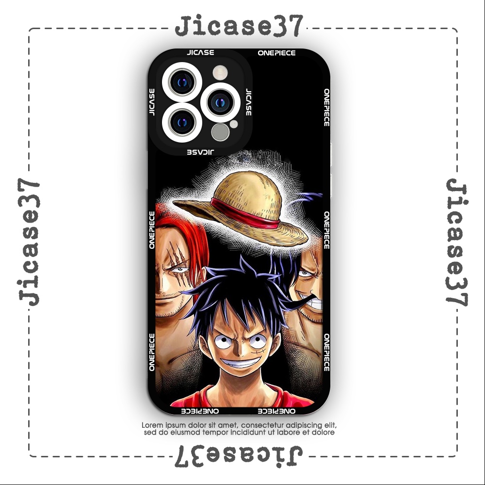 Ốp lưng iphone cạnh vuông Jicase Mũ Rơm One Piece Luffy 6plus/6s/6splus/7/7plus/8/8plus/x/xs/11/12/pro/max/plus/promax
