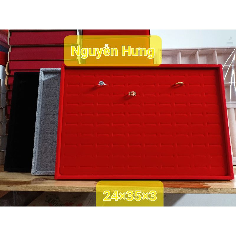 khay trưng nhẫn bằng nhung cao cấp (trưng 100 chiếc)