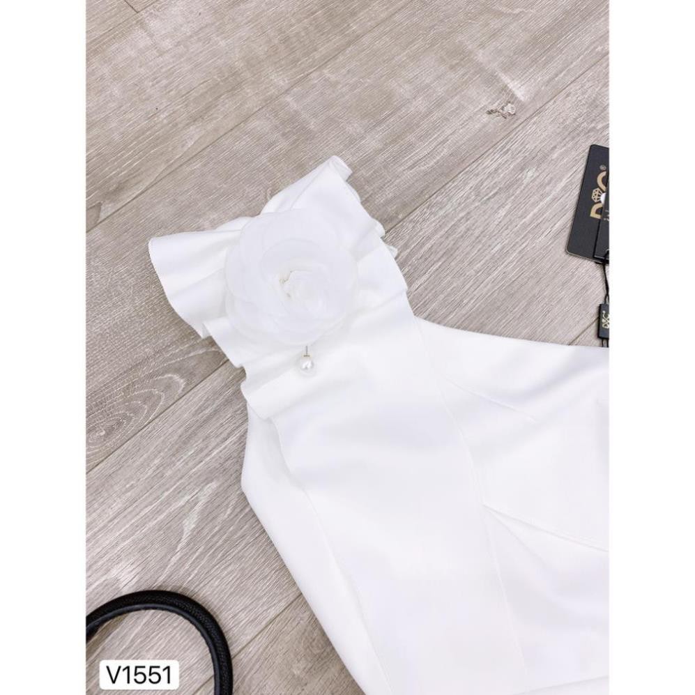 Váy trắng body hở vai V1551 - AS STORE - Kèm ảnh thật trải sàn do shop tự chụp