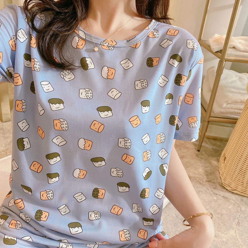 Set đồ ngủ thun đùi ulzzang DN015 (có ảnh thật)