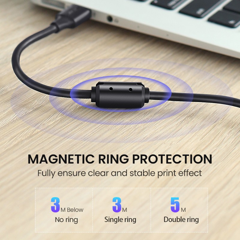 Dây cáp UGreen nối USB 2.0 chính hãng cho máy in Canon Epson HP ZJiang