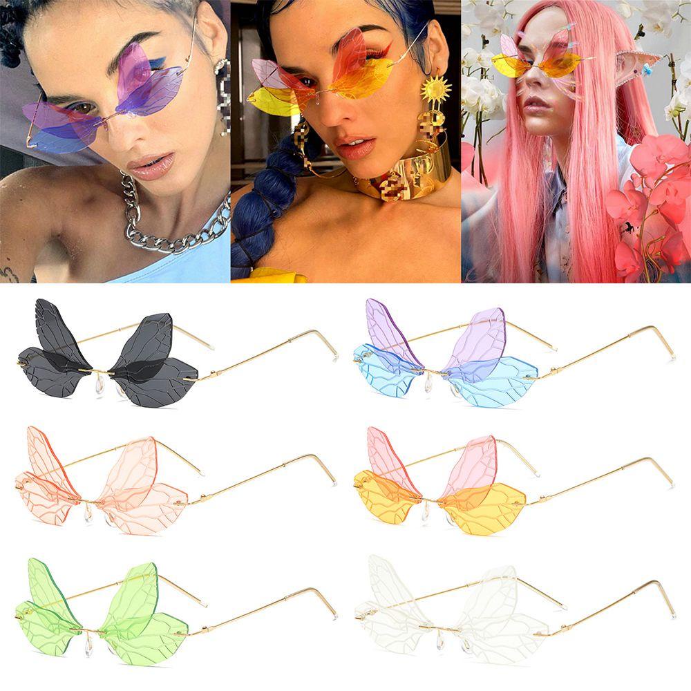 ORIENTLII Kính Mát Gọng Kim Loại Hình Bướm Thời Trang Cho Nữ