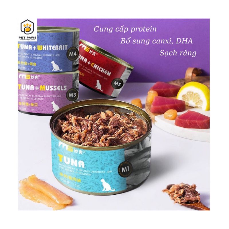 PATE CAO CẤP MS CHO MÈO - PATE CHO MÈO MS THƠM NGON LON 170GR