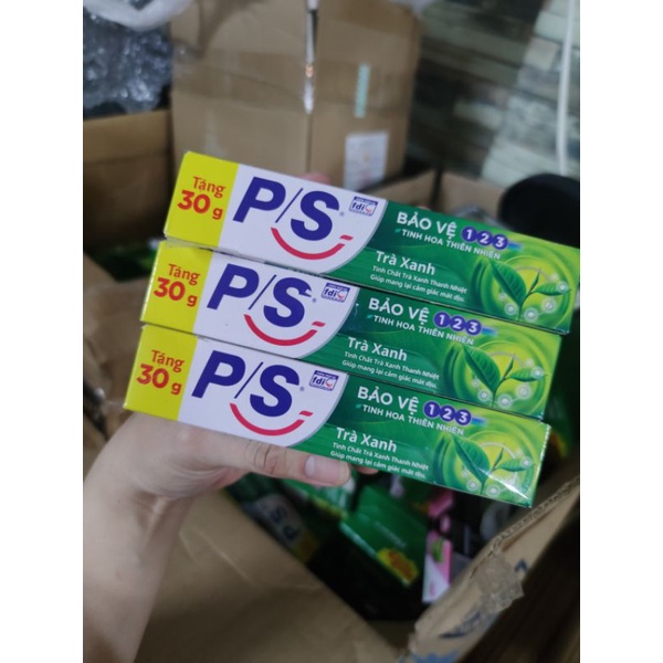 Combo 3 tuýp kem đánh răng PS trà xanh 123 loại 30g