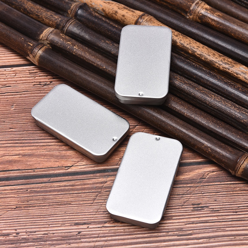 1 Hộp Đựng Thuốc / Trang Sức Bằng Sắt Có Thanh Trượt Tiện Dụng