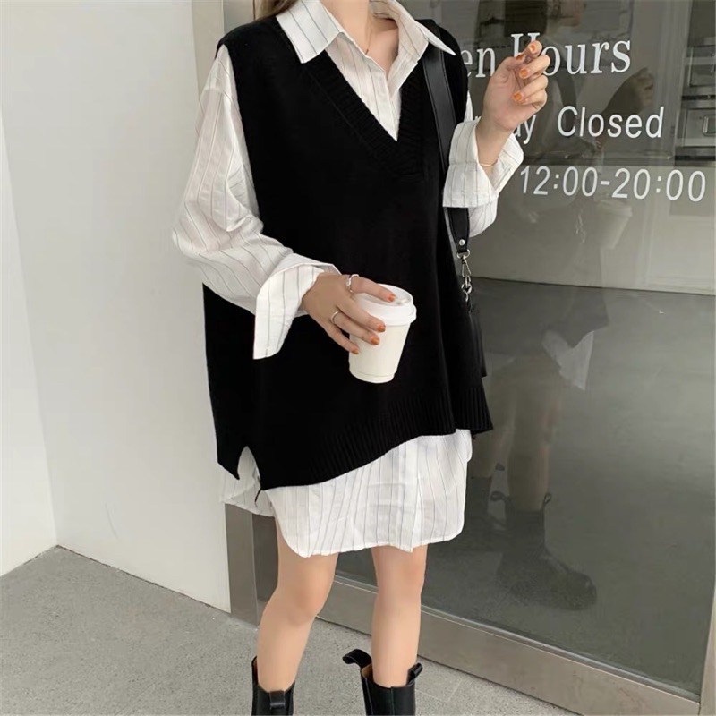 [ Sẵn ] Set Gile Kèm Áo SơMi 2020