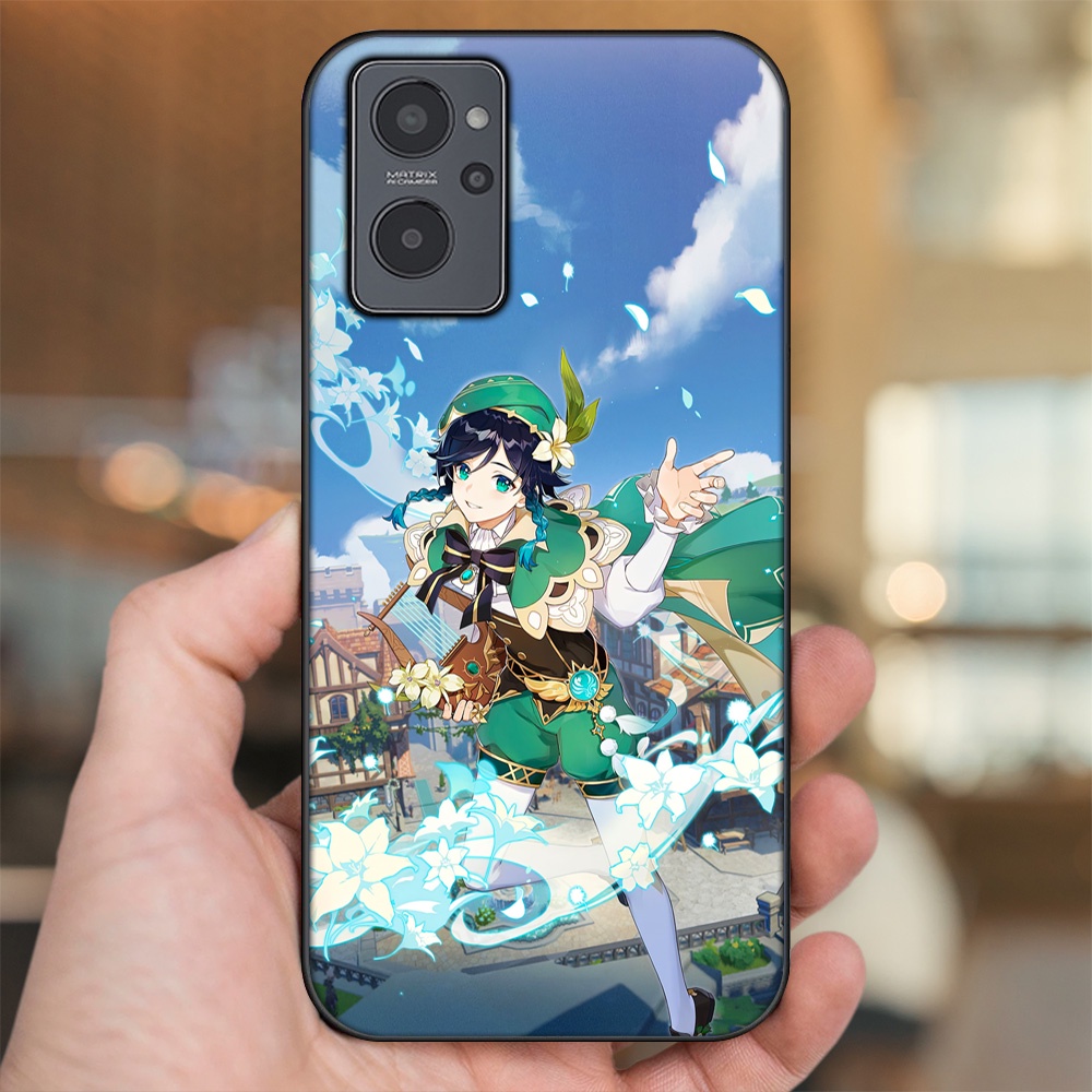 Ốp lưng Realme 9i viền đen in hình Venti Genshin Impact