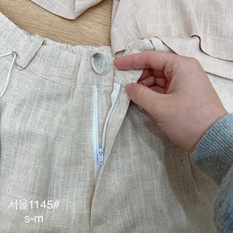 Quần short nữ lưng thun sau vải linen 2 size SM Pumi