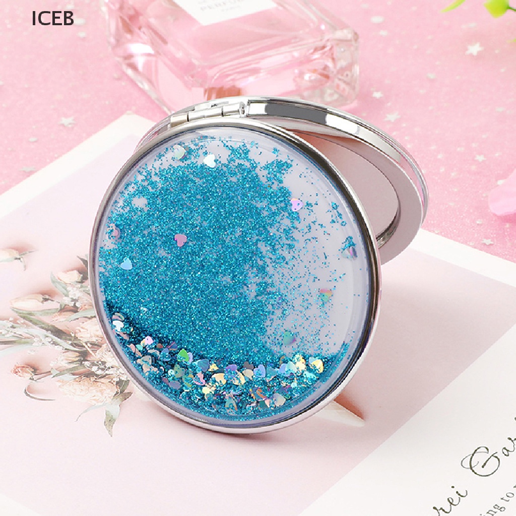 Ic Gương Trang Điểm Hai Mặt Gấp Lại Được Nhỏ Gọn Với Cát Chảy Lấp Lánh my
