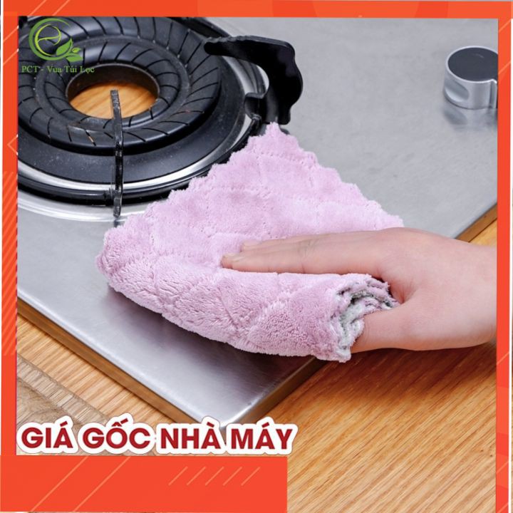 Khăn lau 2 mặt bằng vài bông cao cấp, thấm nước - VUA BAO BÌ