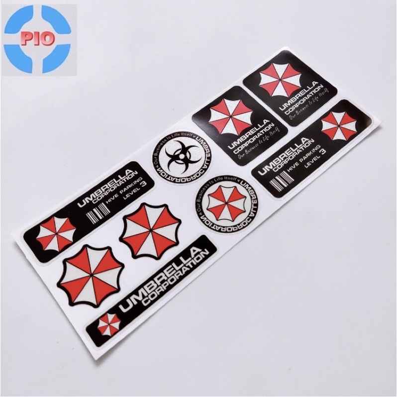 [Decal xe] Bộ Tem Sticker Umbrella Phản Quang Cao Cấp Dán Xe Máy, Ô Tô, Mũ Bảo Hiểm, Chống Thấm Nước, Chống Bay Màu