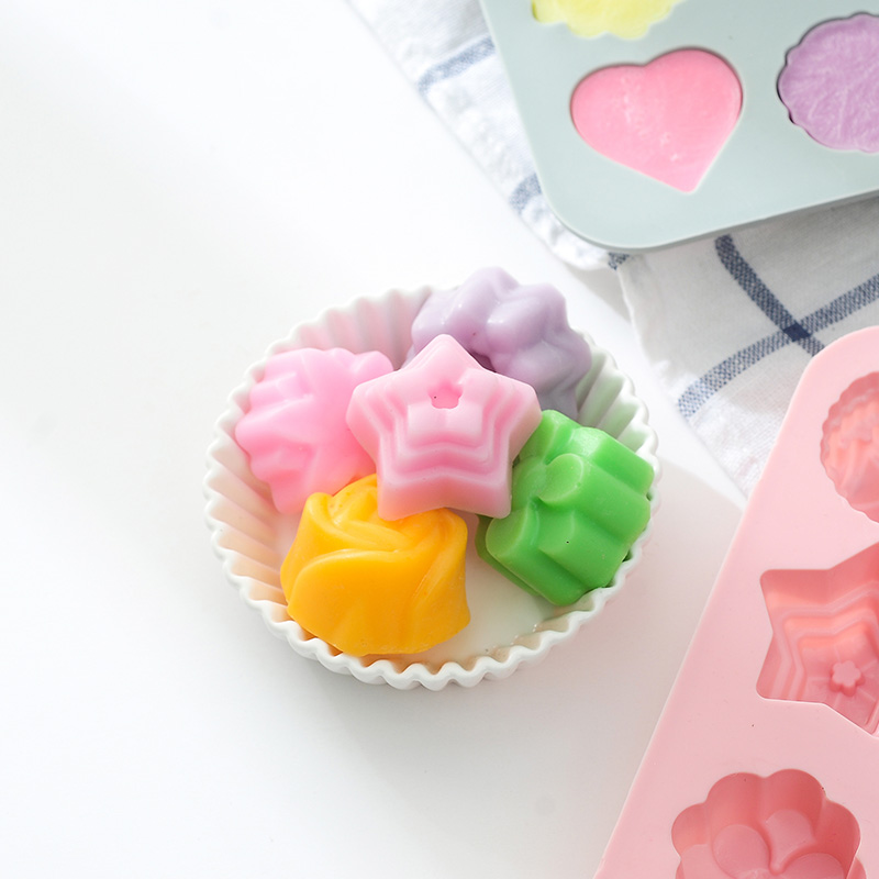 Khuôn Silicon 4D Làm Socola,Thạch,Đá,Kẹo Dẻo,Pudding Hình 12 Hoa Nổi