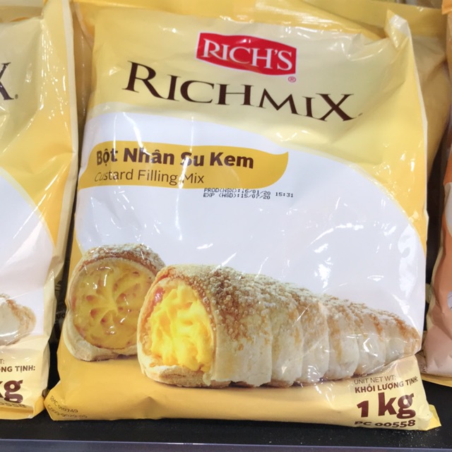 Bột nhân su kem custard Rich gói 1kg