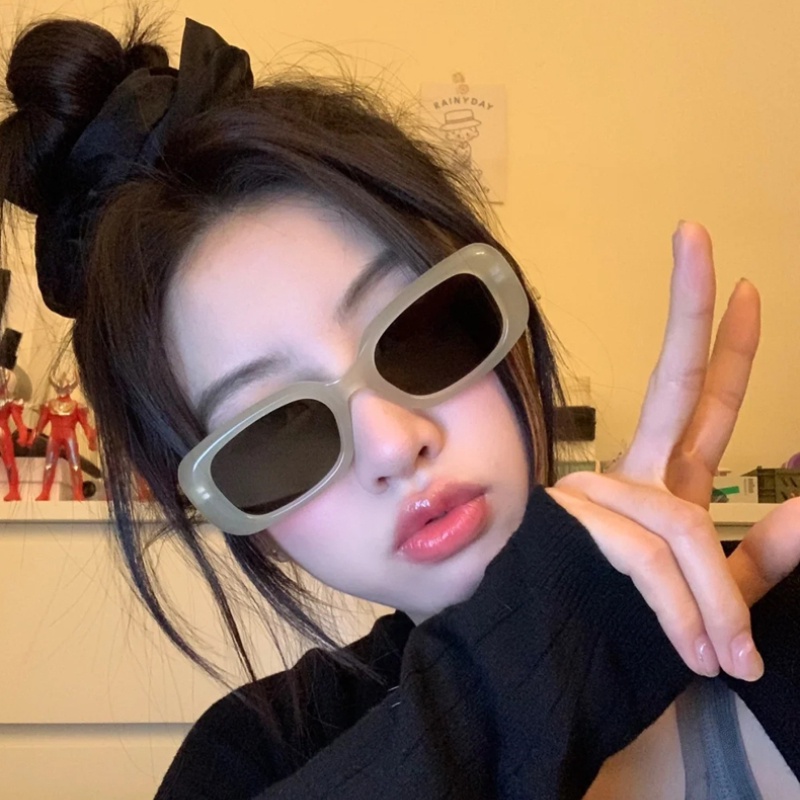 (JIUERBA) Kính Mát Thời Trang Phương Tây Hình Vuông Màu Gradient Hoàng Hôn Phong Cách Retro