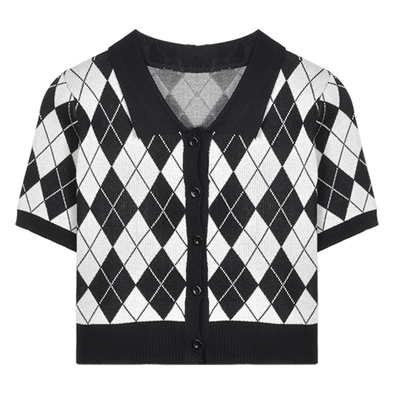 Áo Croptop Dệt Kim Tay Ngắn Thời Trang Mùa Hè Xinh Xắn Cho Nữ