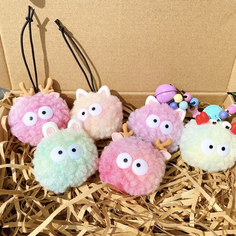 🌈CÓ SẴN🌈🌸Móc khoá cục bông Bồ hóng màu pastel siu cute đáng iuuu